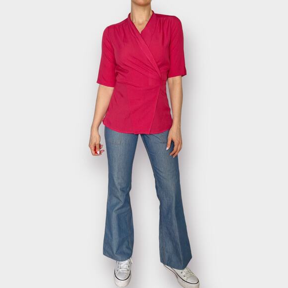 70s Gloria Vanderbilt Pink blouse with Tie Waist‎ - Picture 3 of 5